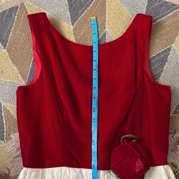 STUNNING VINTAGE VELVET ROSE DRESS - Picture 6 of 8